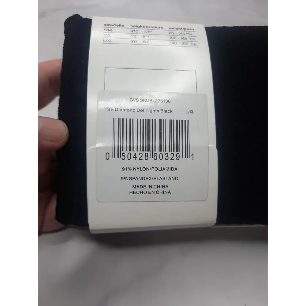 Hanes Stylessentials Fashion Textured Tights Black LXL